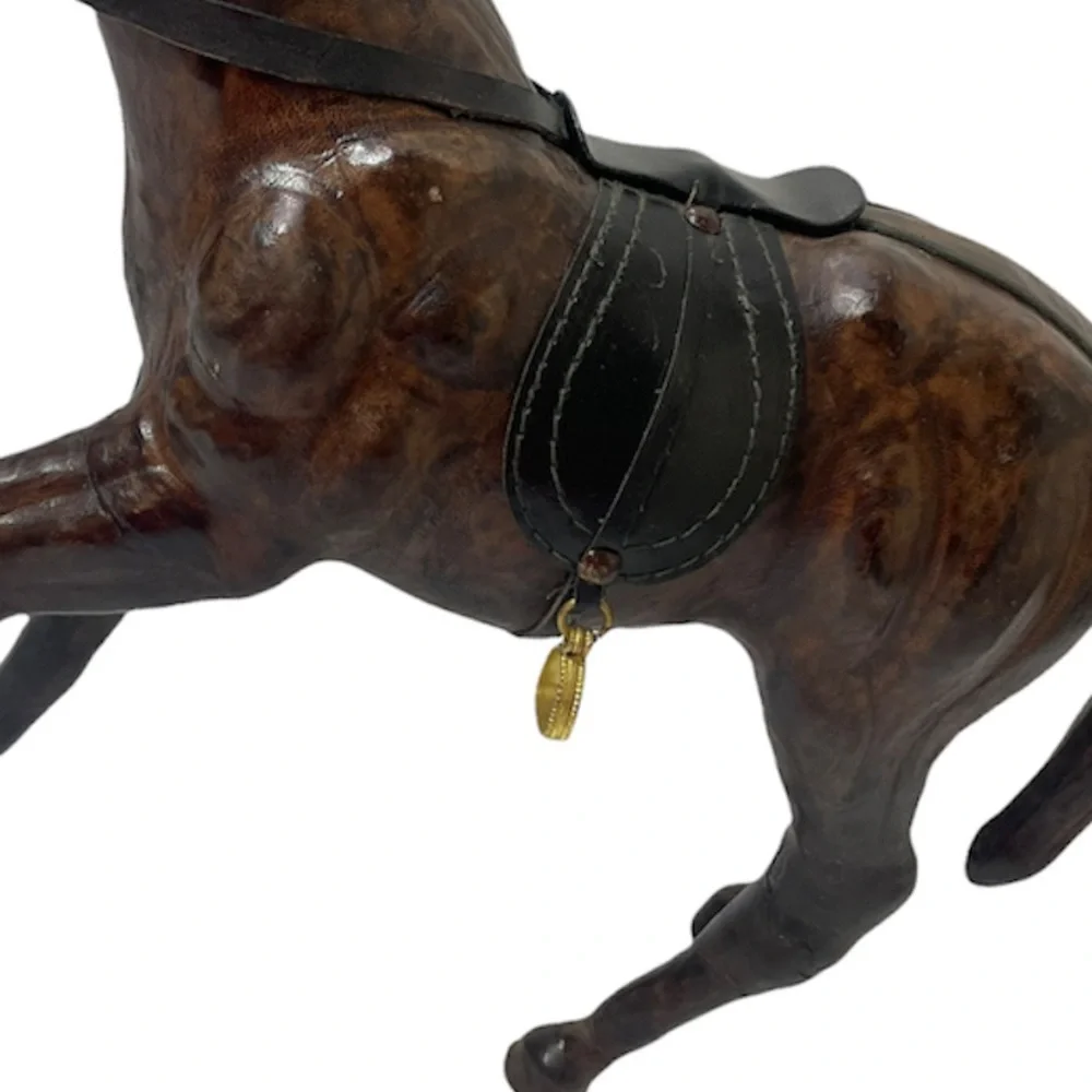 Antique Horse Vintage Leather Art Sculpture Collectible Ranch Farm Office Decor
